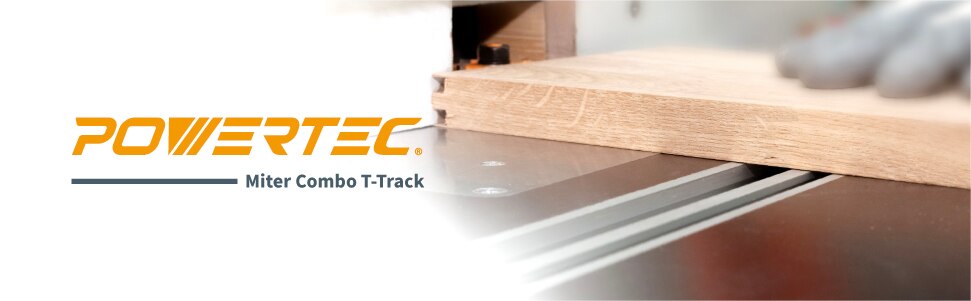 POWERTEC 48 In Dual Track Rail Aluminum Combo T Track And Miter Track POWERTEC 48 In Dual Track Rail Aluminum Combo T Track And Miter Track